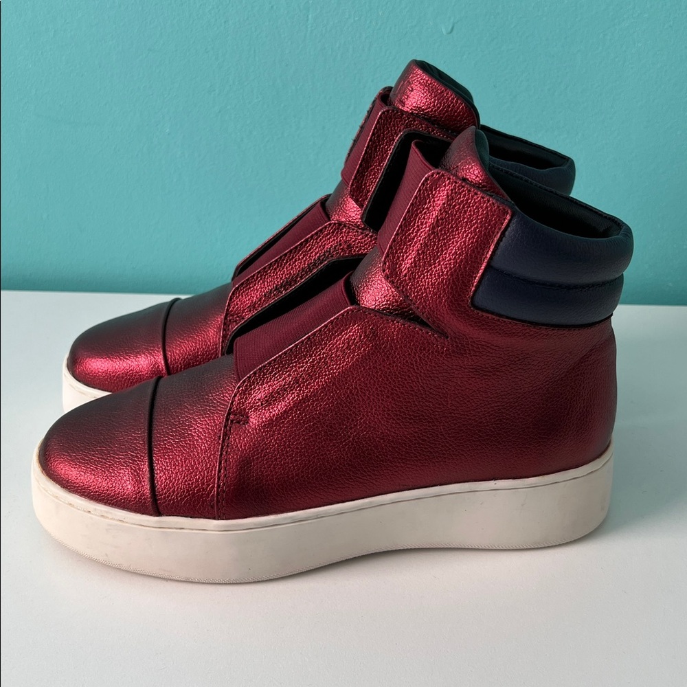 Women's Metallic Leather Ankle Boots